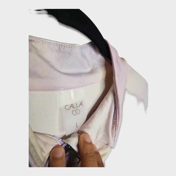 CALIA Womens 1/4 Zip Golf Pullover Top Pastel Cloud Swirl Pink Purple L Sporty - Picture 5 of 9